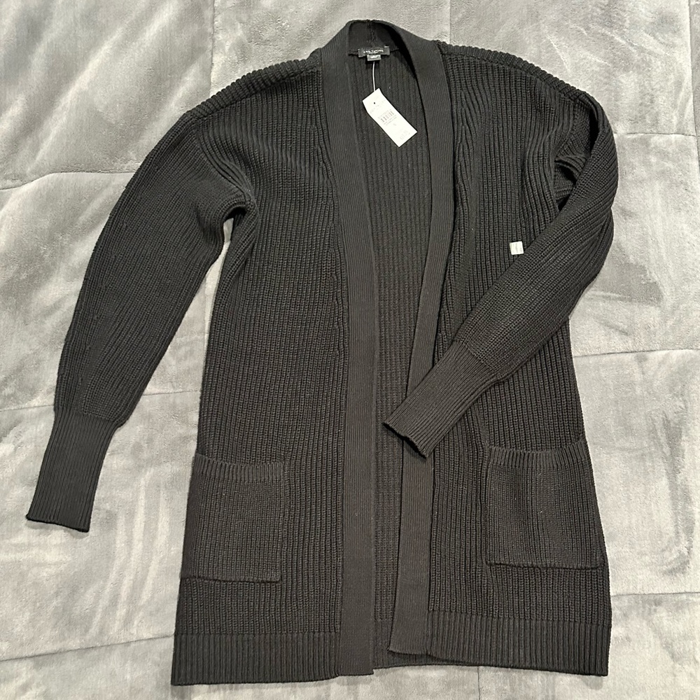 NWT Ann Taylor Factory open cardigan black Small S